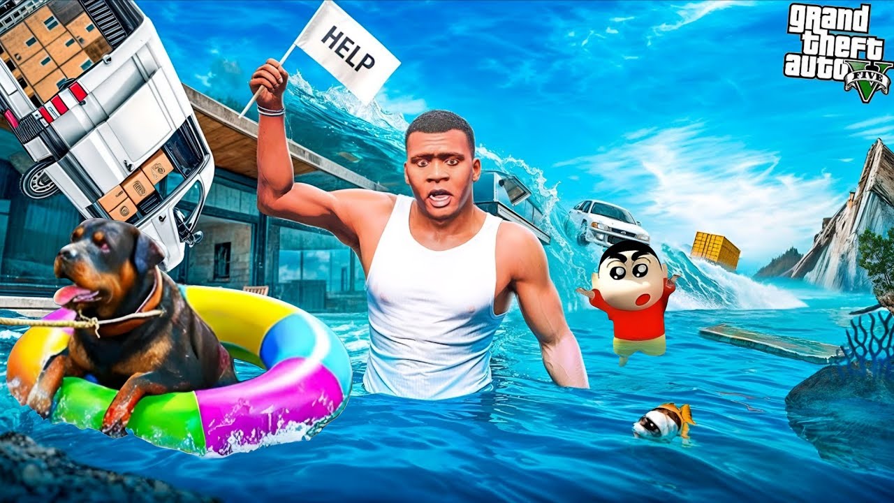 Franklin Saving People In Los Santos's Tsunami !
