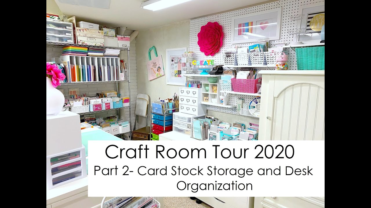 Craft Room Tour--Part 2- Card Stock Storage and Desk Organization