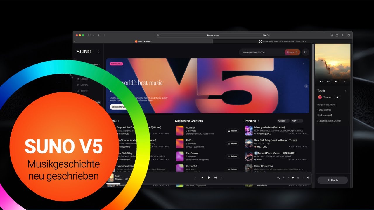 SUNO V5 – Der Tag, an dem sich Musik für immer verändert hat!
