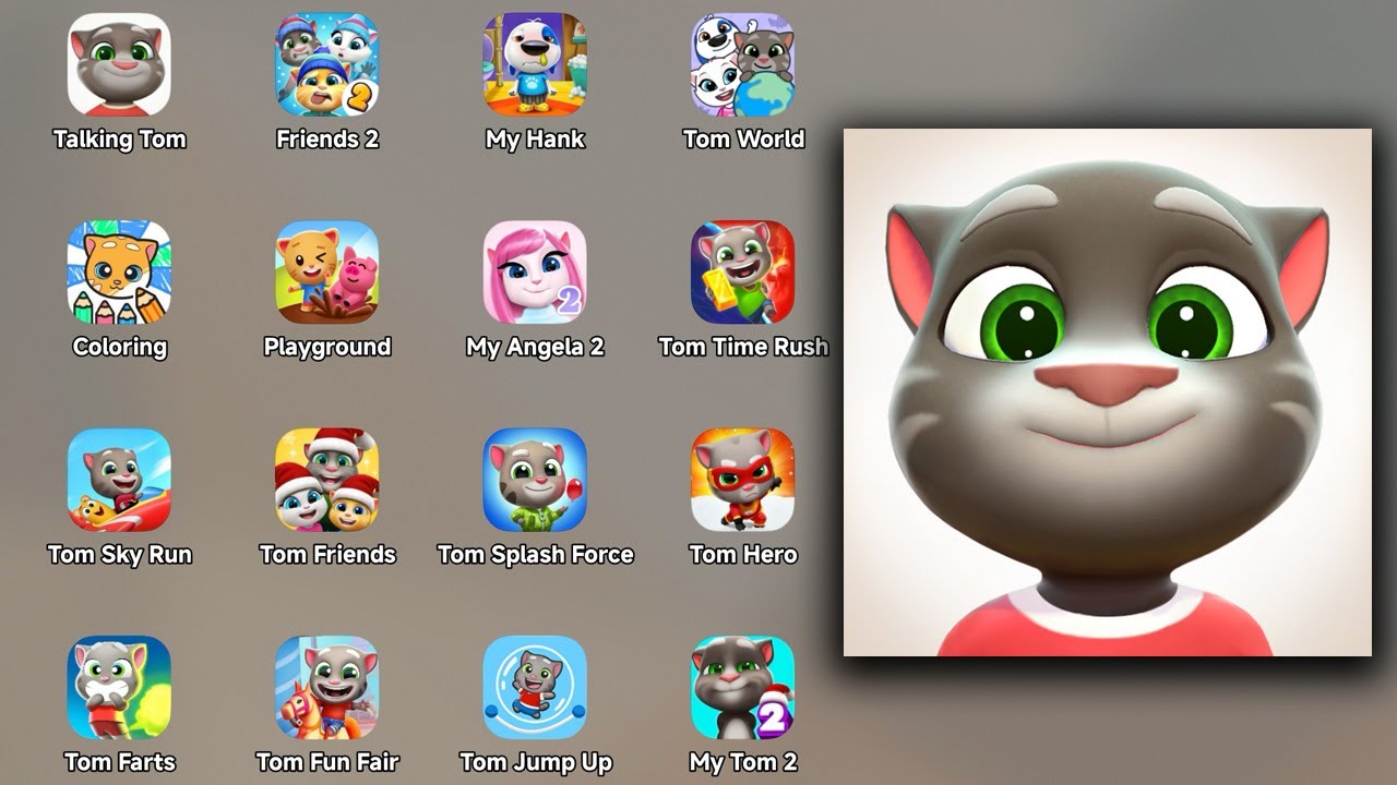 Android 16 Games: Talking Tom Cat 2025,Talking Tom & Friends 2,Talking Hank Islands,Talking Angela 2
