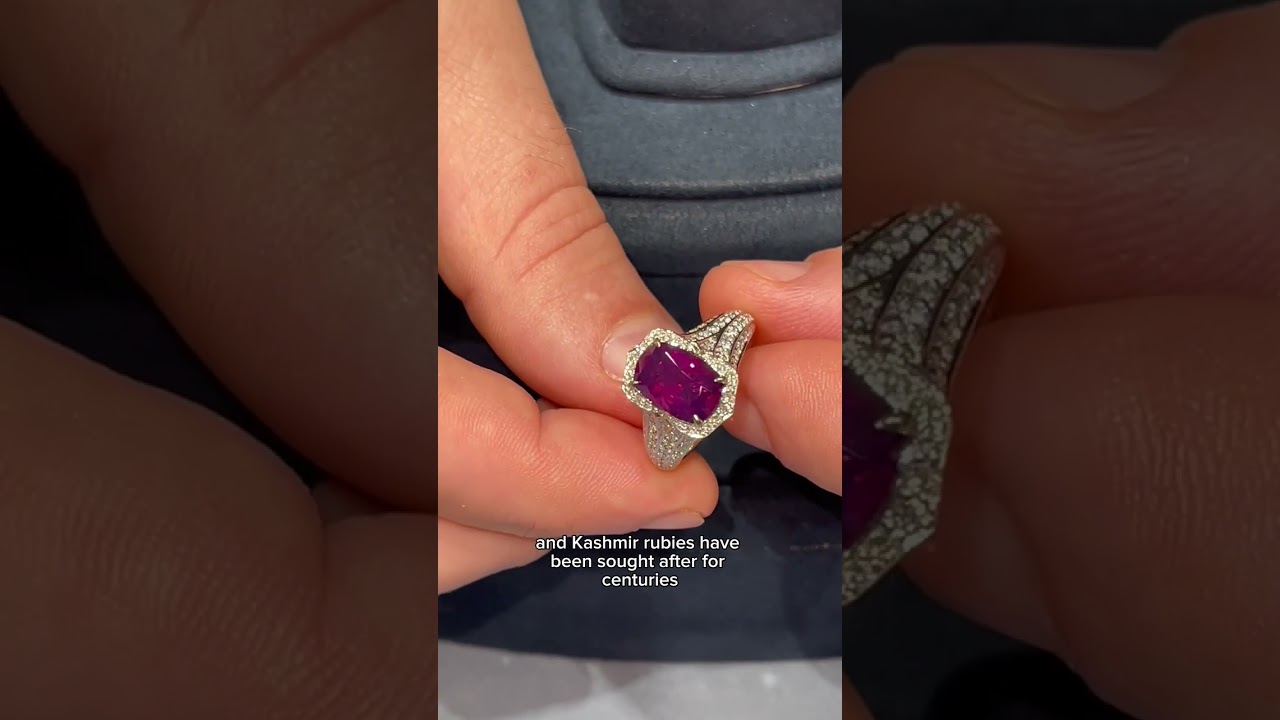 Untreated Kashmir Ruby Ring, 3.82 Carats