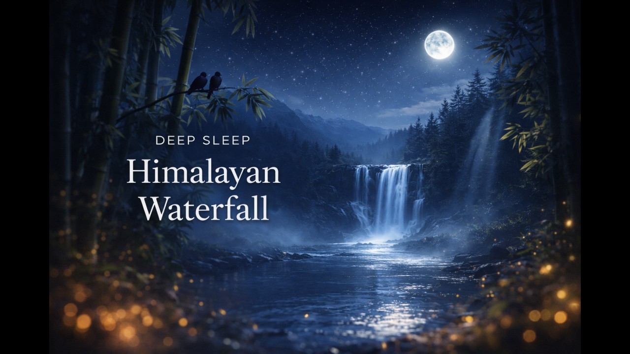 30 Minutes Himalayan Waterfall Sounds for Deep Sleep | Relaxing Mountain Ambience #animation#nature 