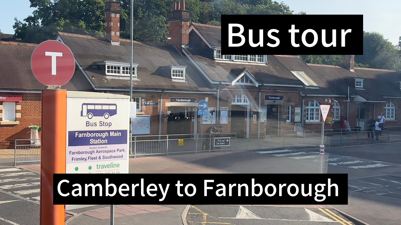 Camberley to Farnborough Railway Station Bus Tour UK 🚌🇬🇧 #BusTour #UKTravel