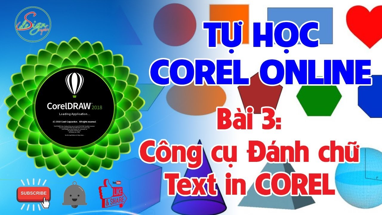 TỰ HỌC COREL DRAW CẤP TỐC | Bài 3: Đánh chữ trong Corel 20 | Text in corel | Sdesign Tự học đồ họa