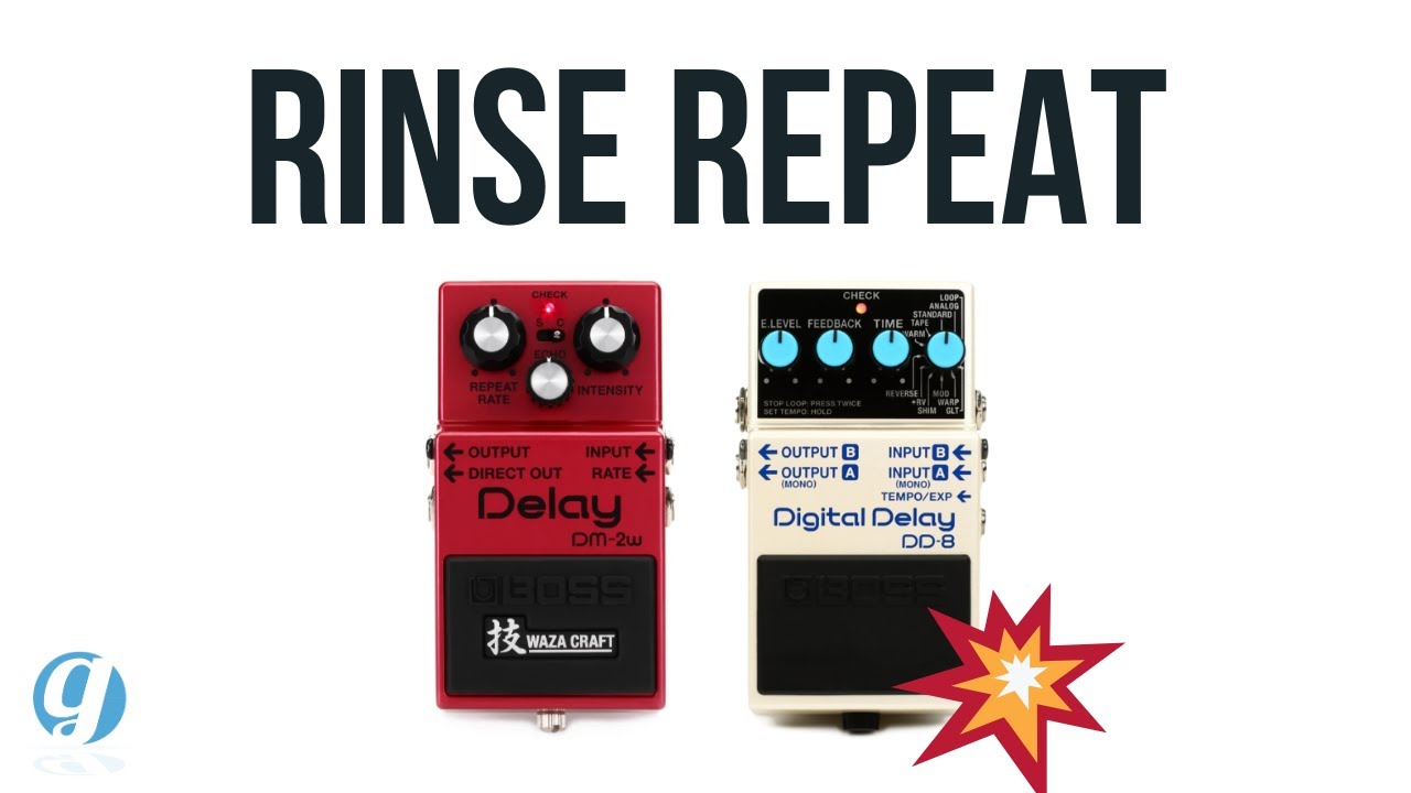 Boss DM-2W VS Boss DD-8 Delay Pedal TONE Compare (NO Talking) #guitarpedals #delaypedal
