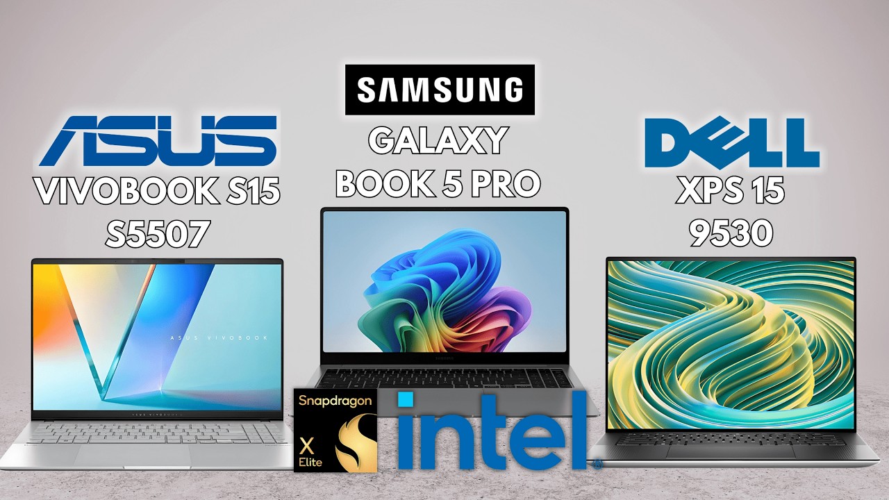 Asus Vivobook S15 S5507 vs Samsung Galaxy Book5 Pro vs Dell XPS 15  | Which is the Best? 🤔