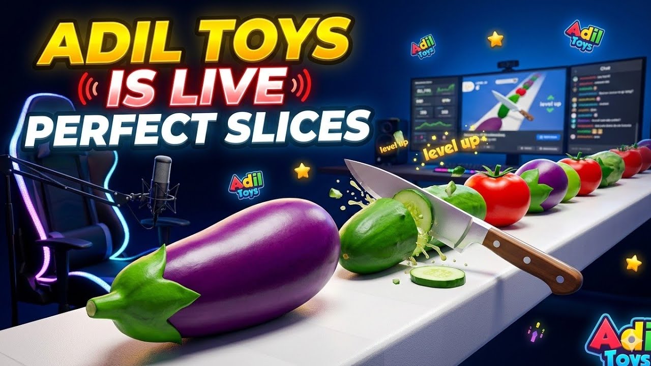 ADIL TOYS is live!🎂🍰🧀🥒🥕🍉🍅🥝🔪 perfect slice