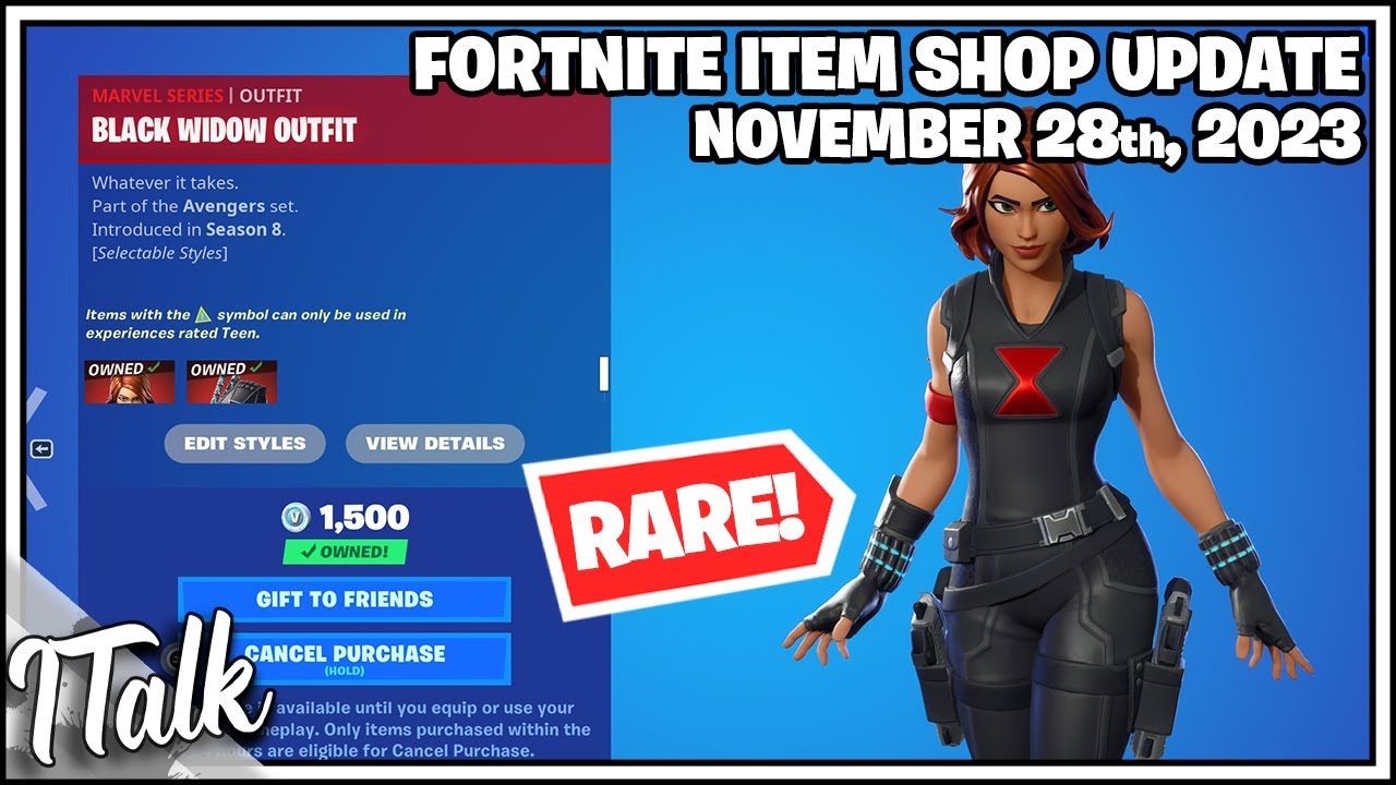 *INSANELY RARE* BLACK WIDOW OUTFIT IS BACK! Fortnite Item Shop [November 28th, 2023] (Fortnite OG)