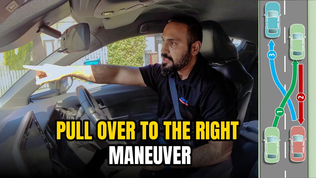 Pull over to the right maneuver | UK driving lesson |  Urdu and hindi