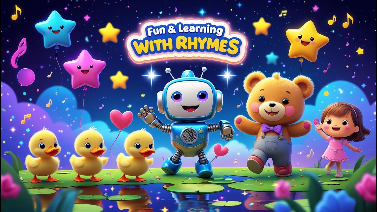 Fun & Learning with Rhymes | Twinkle Star, Balloon Man, Robot Robot & Friends | AI Animation