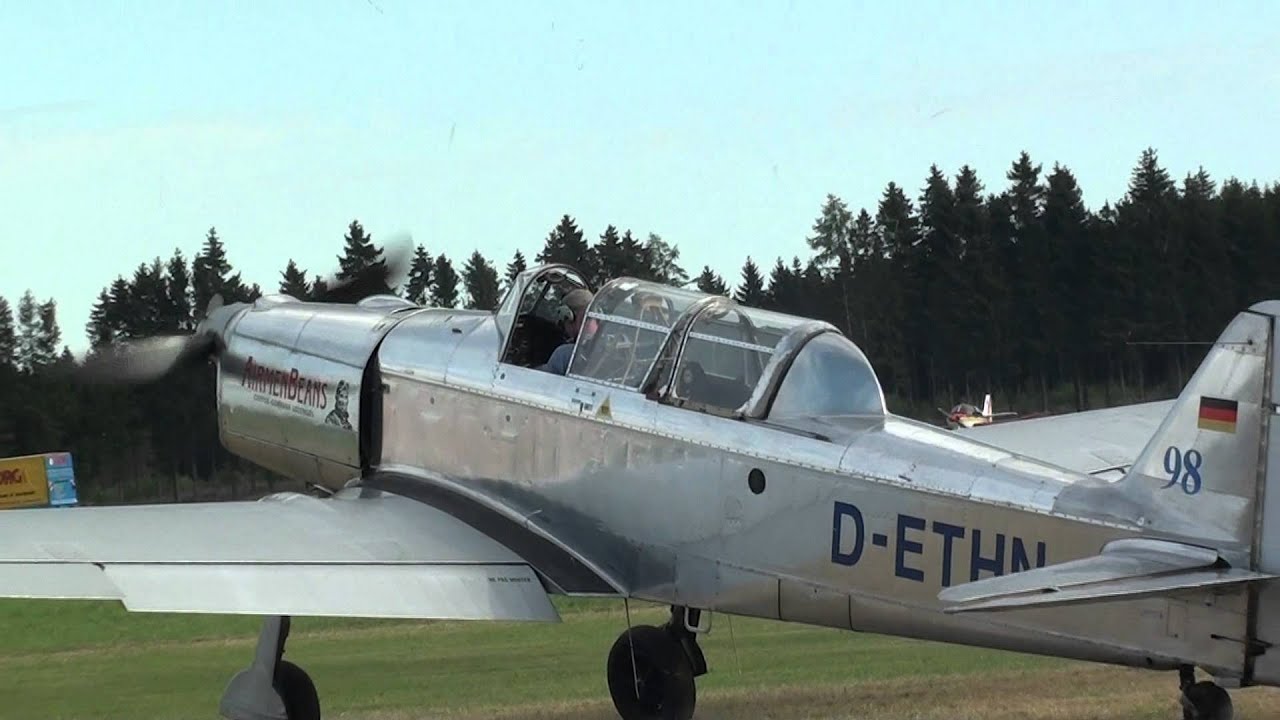 Pilatus P2 - engine start & takeoff - Airshow Breitscheid 2012