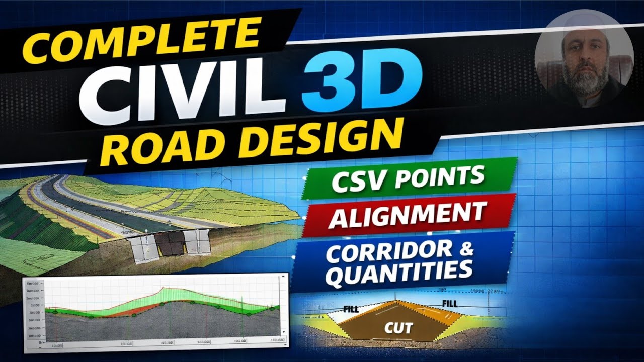 AutoCAD Civil 3D 2025 | Complete Road Design in One Video From Start To End in Autodesk Civil 3D