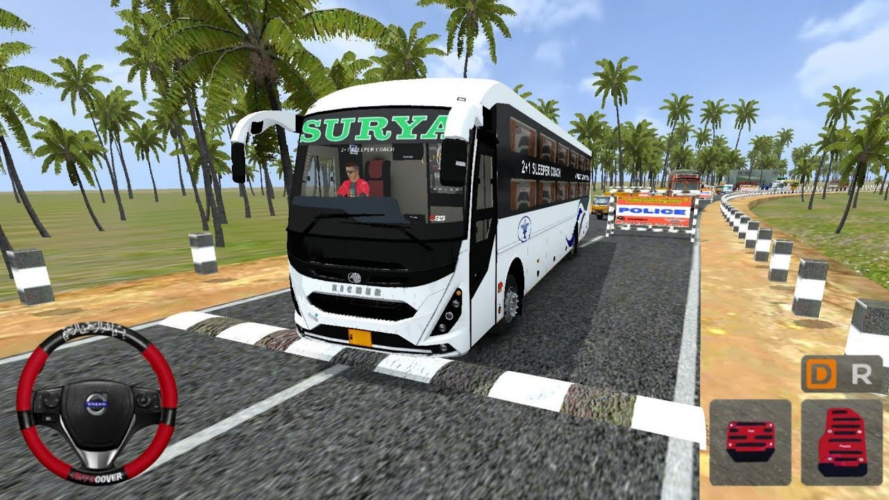 Eicher Volvo Sleeper Coach Bus | Indian Traffic Speed Breaker 😱 | Bus Simulator Indonesia (BUSSID)