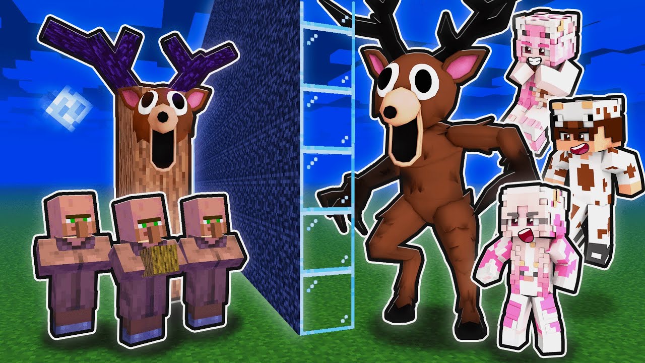 MOOCI & MILO MEMBUAT PATUNG DEER 99 NIGHT IN THE FOREST TERBESAR DI MINECRAFT!