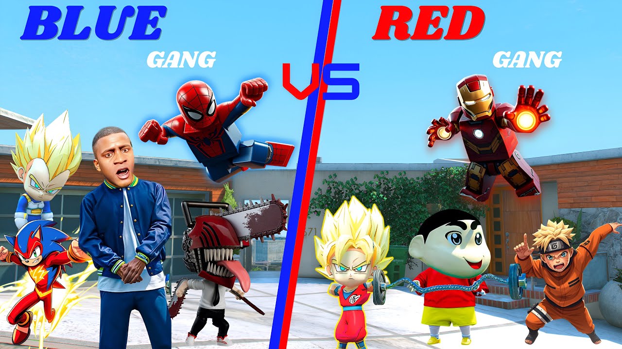 Shinchan Red Gang vs Franklin Blue Gang &ndash; MAGIC LEGO BOX CHALLENGE in GTA 5!