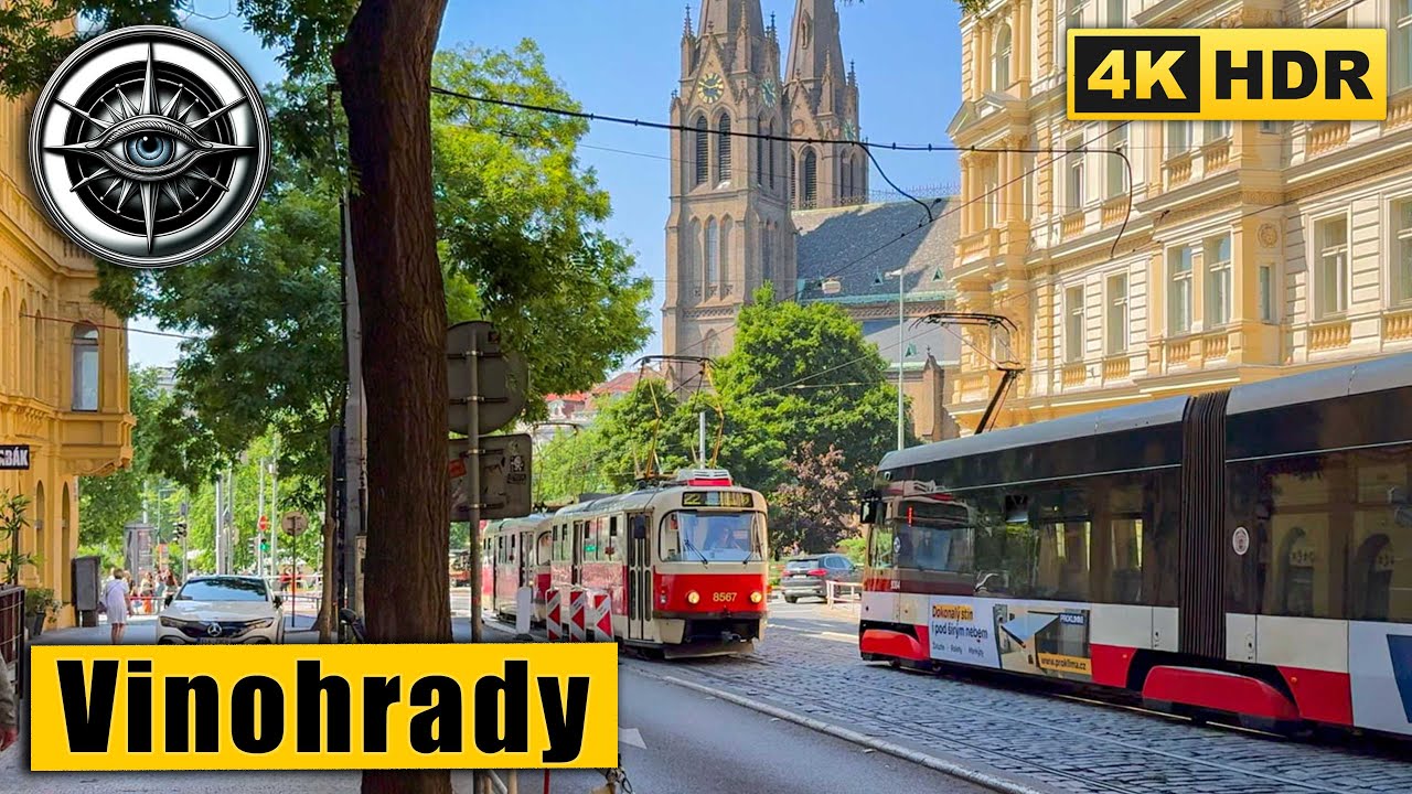 Summer Linden Blossom in Prague | Peaceful Walk Through Vinohrady | 4K HDR