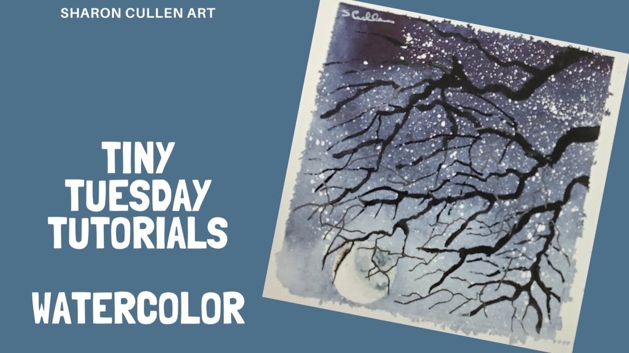 Watercolor Stars in Night Sky - Tiny Tuesday Tutorial