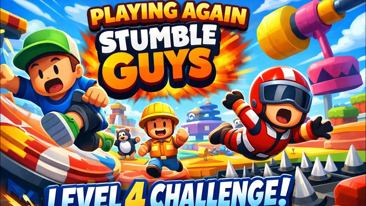 Playing the stumble Guys level 4 Challenge 😄🎮👍👈