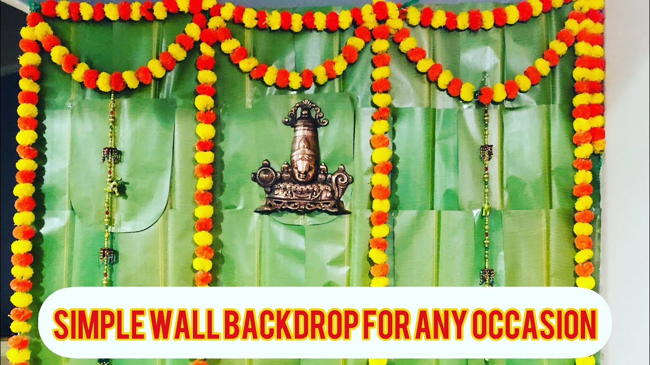 Simple wall Backdrop for Any occasion||Banana leaves decoration||kavitha's world