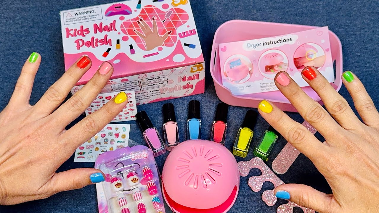 16 Minutes of Satisfying Kids Nail Polish Salon💅Asmr💖