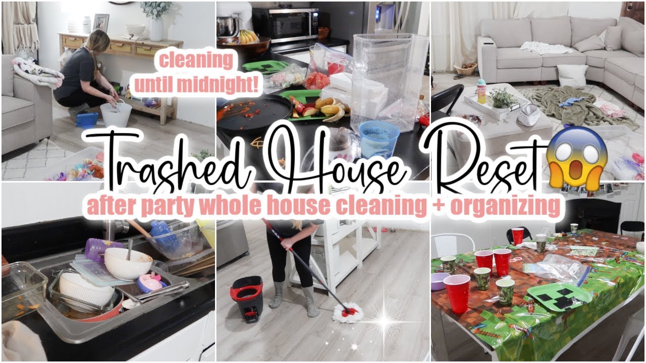 ✨TRASHED HOUSE CLEAN WITH ME // Whole House Clean + Organize // Cleaning Motivation