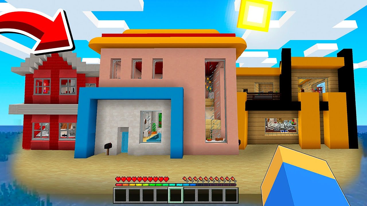 LAS CASAS DE LA CIUDAD APARECEN EN UNA ISLA DE MINECRAFT 😱