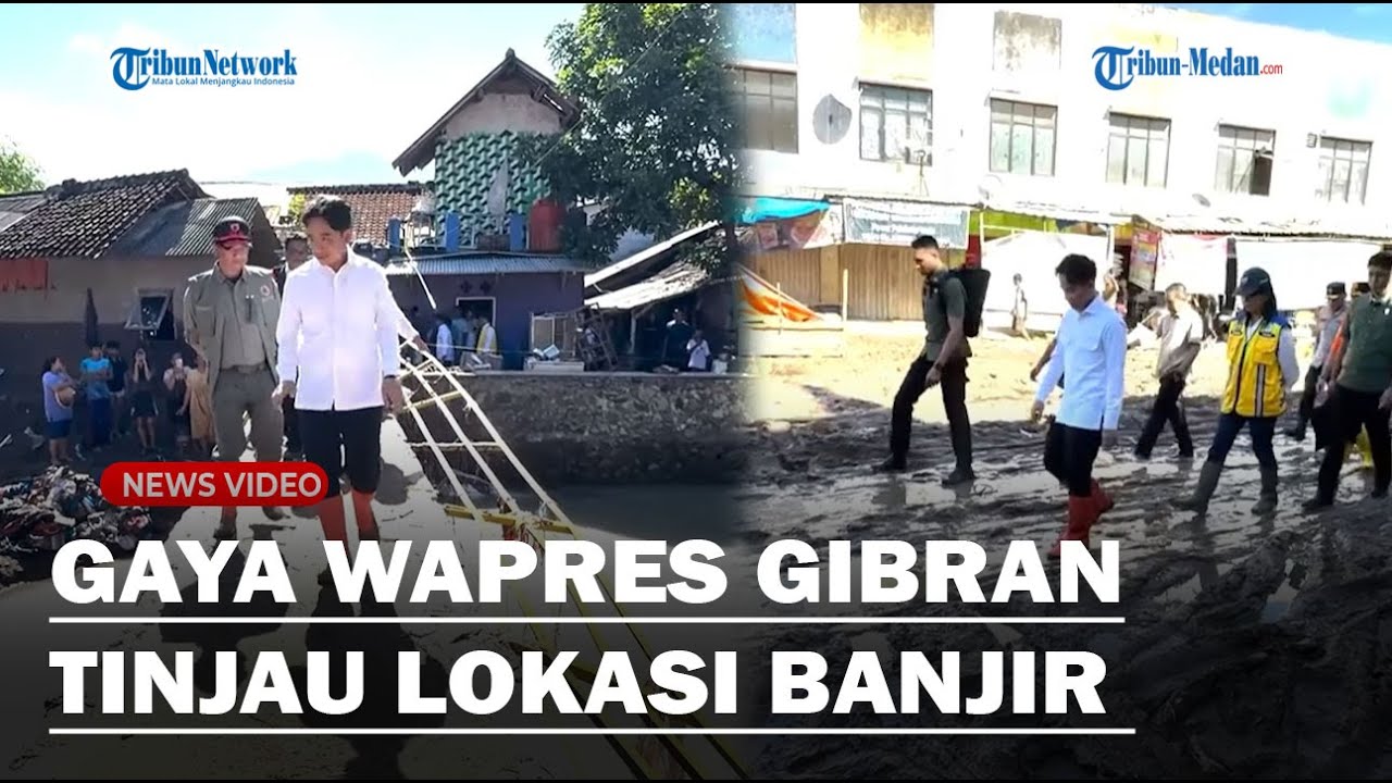 GAYA WAPRES GIBRAN Tinjau Lokasi Banjir di Sukabumi, Pakai Sepatu Boot