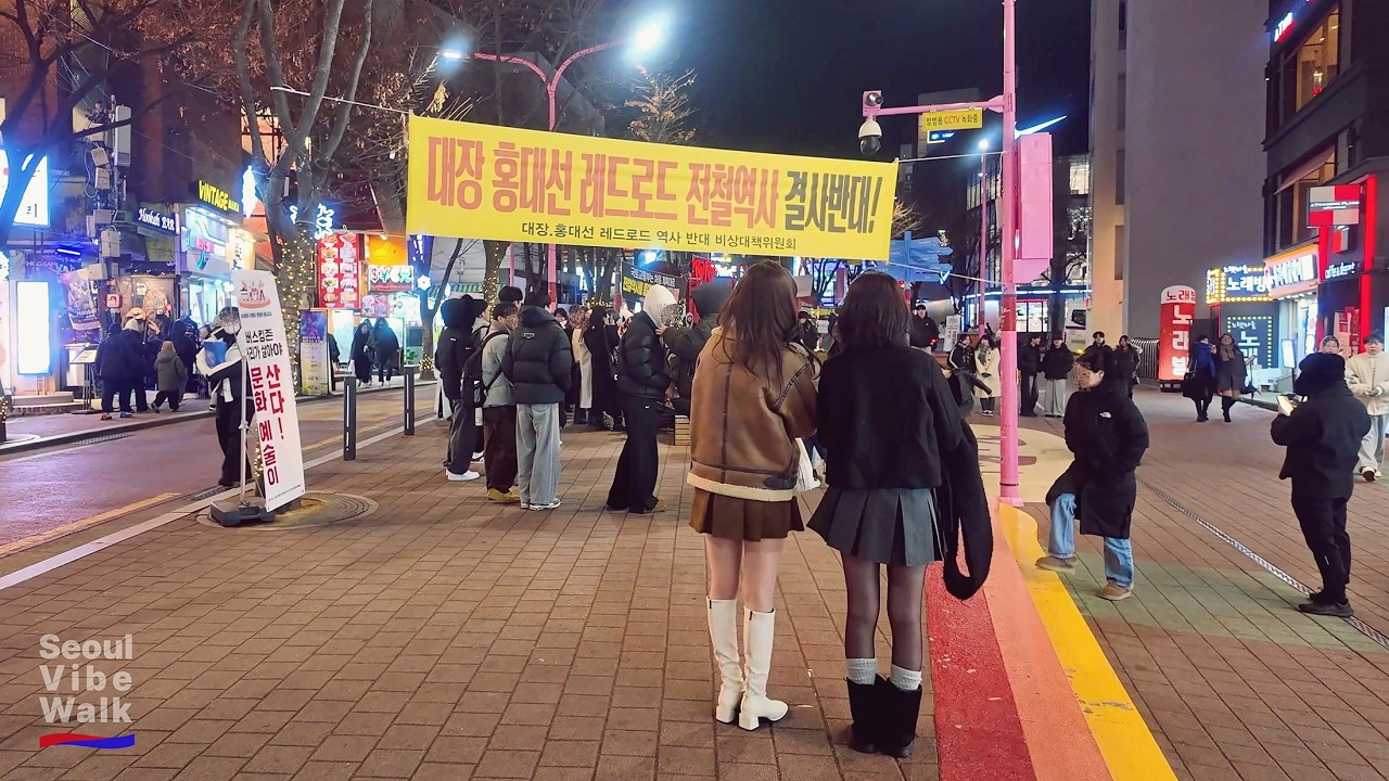 –8°C Can’t Stop Hongdae! ❄️🔥 The Busiest Winter Night in Seoul [4KHDR]