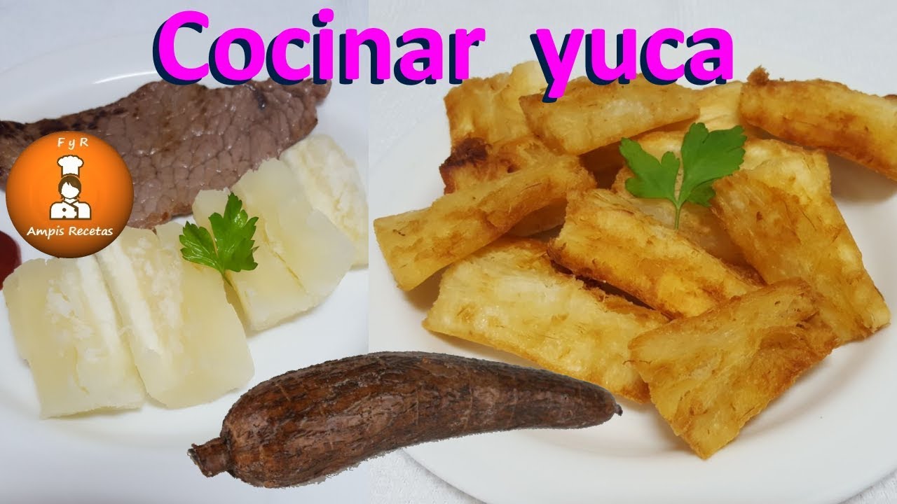Cómo pelar, cocinar yuca o mandioca y hacer yuca frita/@Ampis Recetas