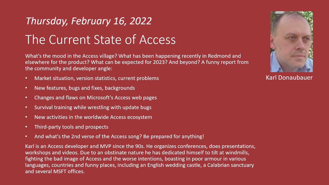 The Current State of Access