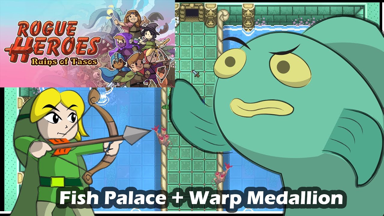 Rogue Heroes Ruins of Tasos Fish Dungeon and warp medallion.