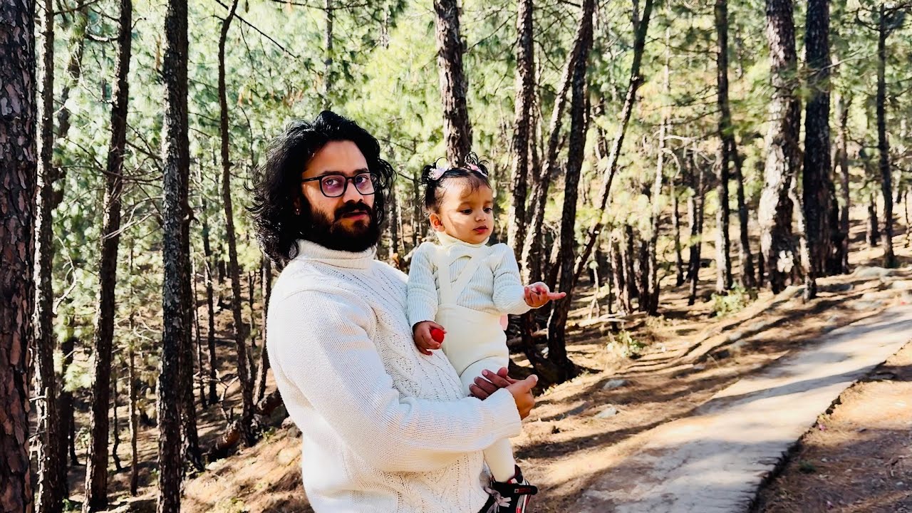 Ridhi तो proper पहाड़न निकली 😘 || Jungle walk with Prabh 👁️ #greeshbhatt #family vlog ly