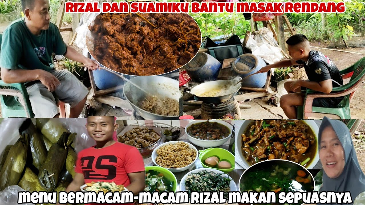 H-1 masak rendang mie ayam dan menu among-among di bantu Rizal dan suamiku ⁉️
