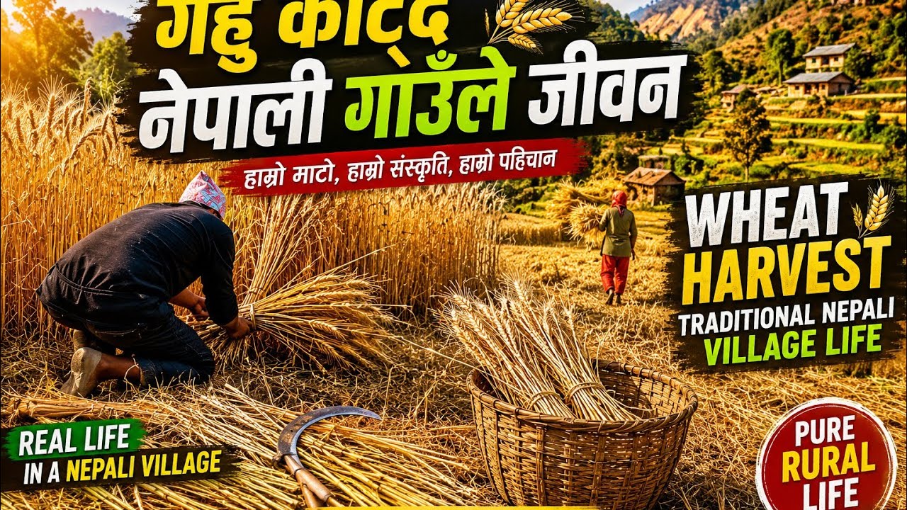 Ghau katdai. Wheat farm. 