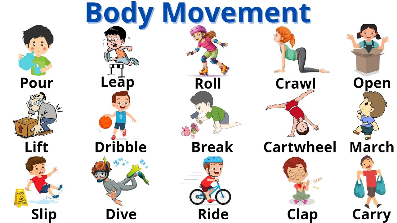 60+ English Verbs of Body Movement | Learn Action Words with Pictures