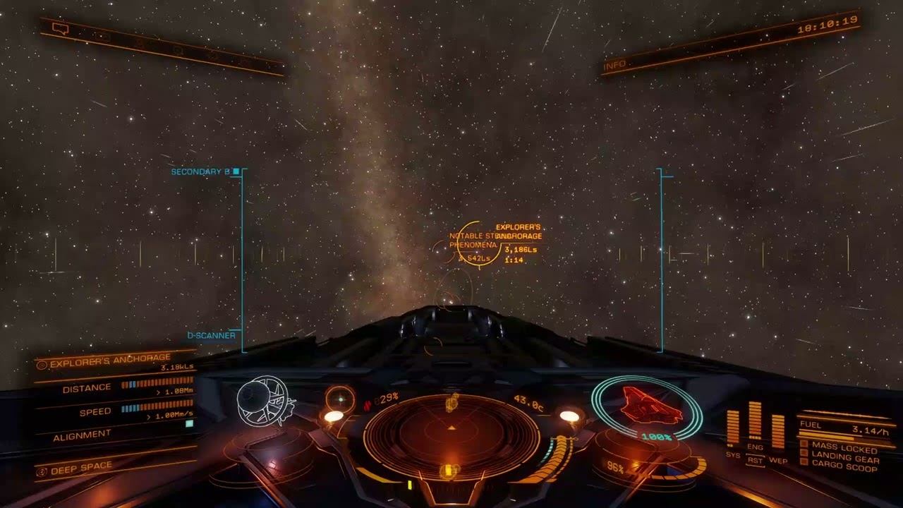 Elite: Dangerous - Pulling into Explorers Anchorage after months exploring.