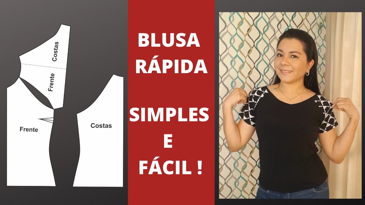 Como fazer uma blusa manga raglan - Passo a passo do corte e costura | Gisele Maués