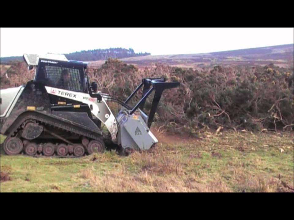 TEREX PT80 with FAE UML SSL 175 forestry mulcher.wmv