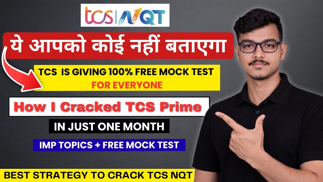🔴 LIVE | TCS NQT 2026: Complete Preparation Strategy (20-Day Roadmap & Free Mock Tests)