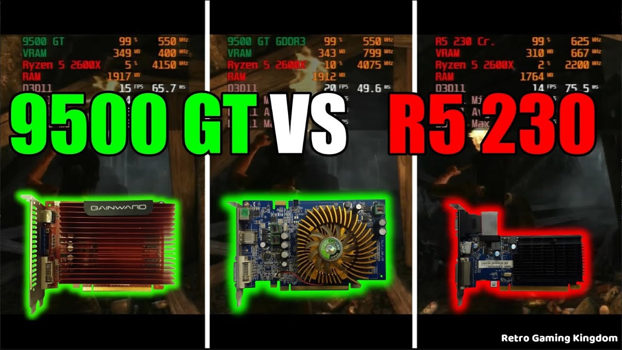 GeForce 9500 GT vs Radeon R5 230 (HD 8450) Test In 13 Games (Capture Card)