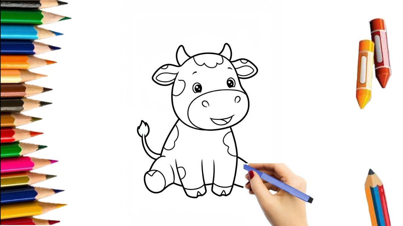 🐮How To Draw a Cute Calf / Step by Step ✨