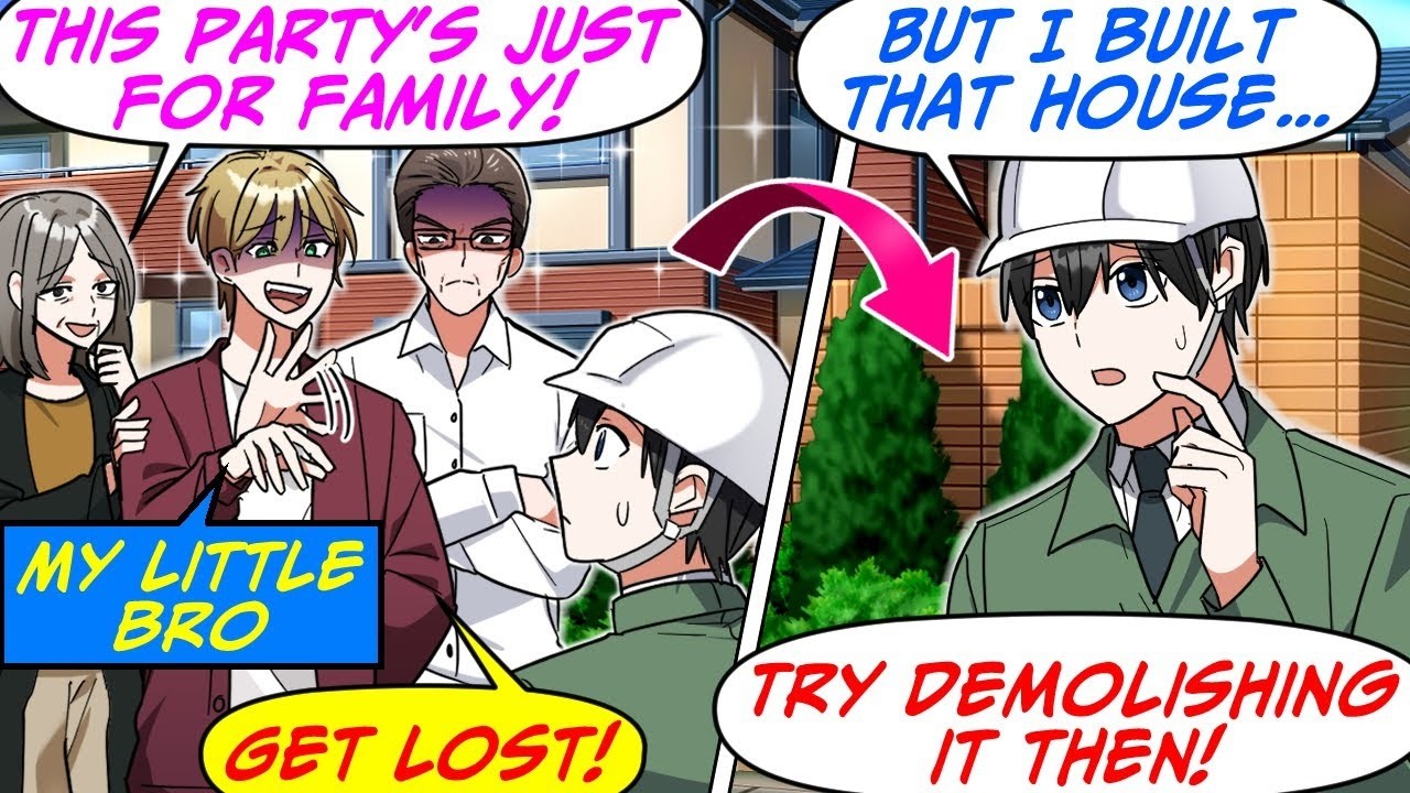 My Family Dissed Me as a Construction Grunt at My Little Bro's New House Party![RomCom Manga Dub]