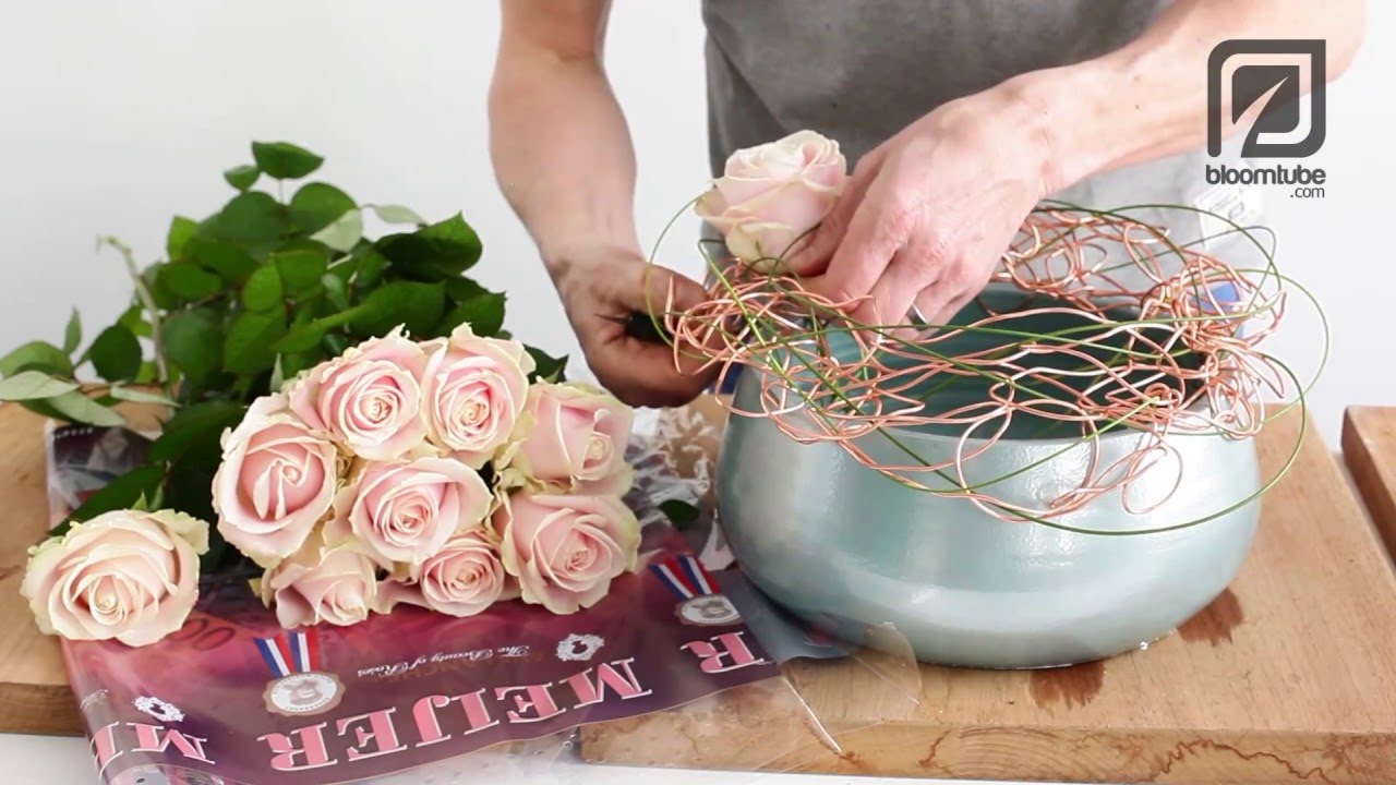 Flower arrangement Sweet Rosa Avalanche how to arrange tutorial