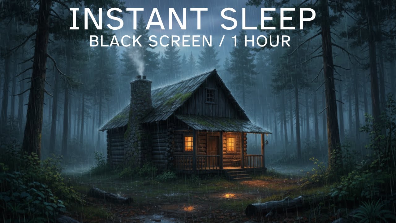 Black Screen Rain Sounds for Deep Sleep | 1 Hour