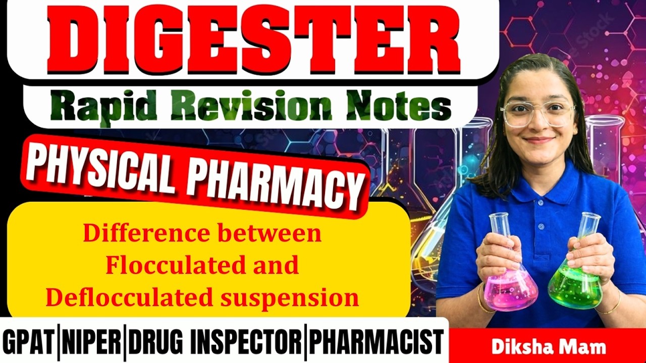 D-251 | Difference Between Flocculated & Deflocculated Suspension- Physical Pharmacy- Rapid Revision