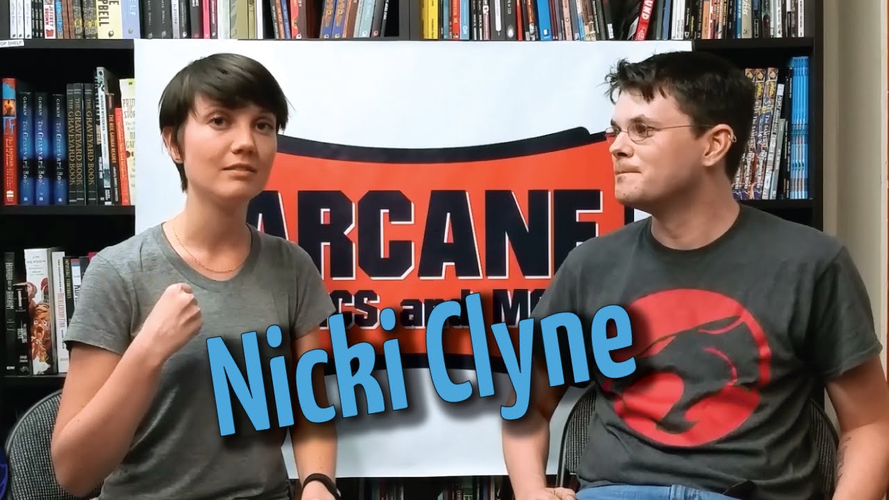 Ronnie chats with Nicki Clyne at Arcane Comics