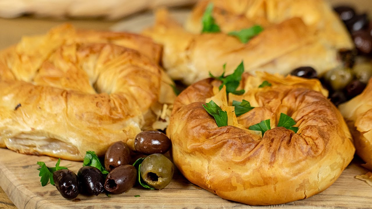 Greek Olive & Feta Phyllo Spirals: Eliopites