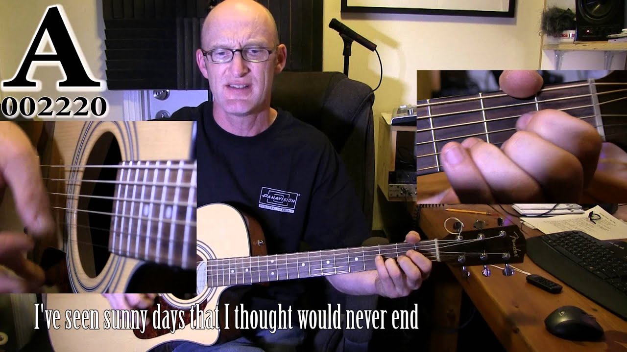 James Taylor - Fire and rain. Easy acoustic guitar tutorial with chords and lyrics