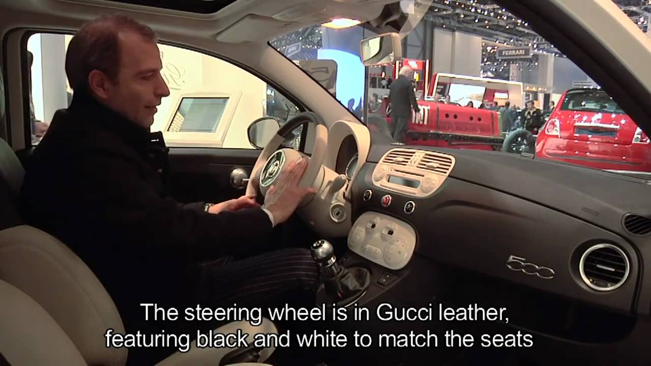 Fiat 500 by Gucci interior @ 2011 Geneva Motor Show  interview with Fabio Galetto