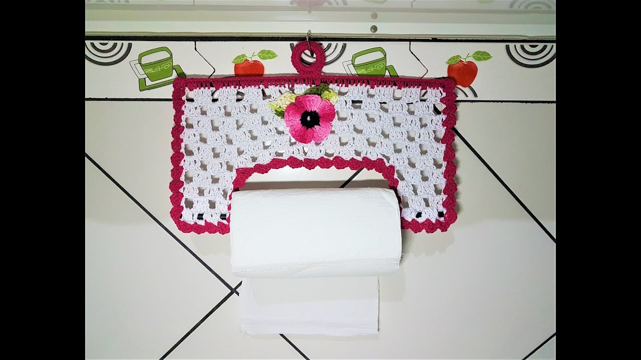 PORTA PAPEL TOALHA EM CROCHÊ